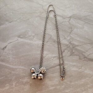 💖 J.Crew Rhinestone Crystal Pave Cluster Ball Beaded Pendant Necklace 💖